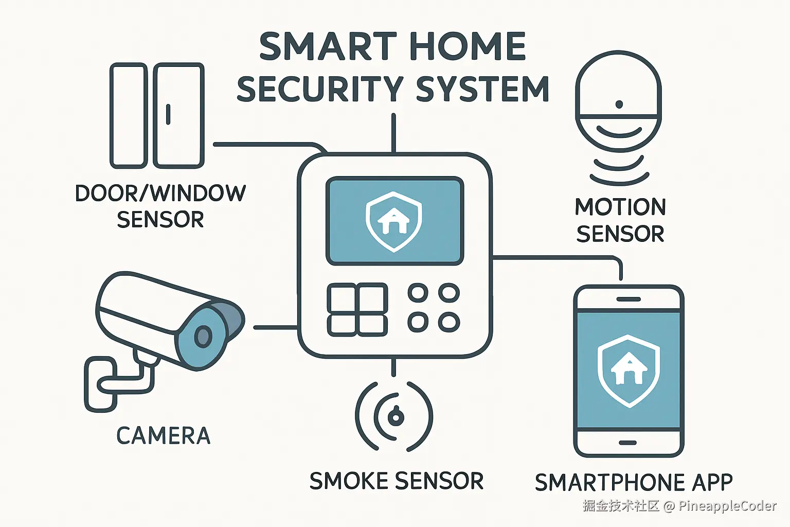 智能家居安防系统示意图