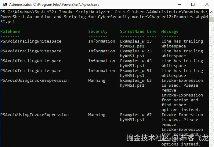 图 13.1 – 调用 ScriptAnalyzer
