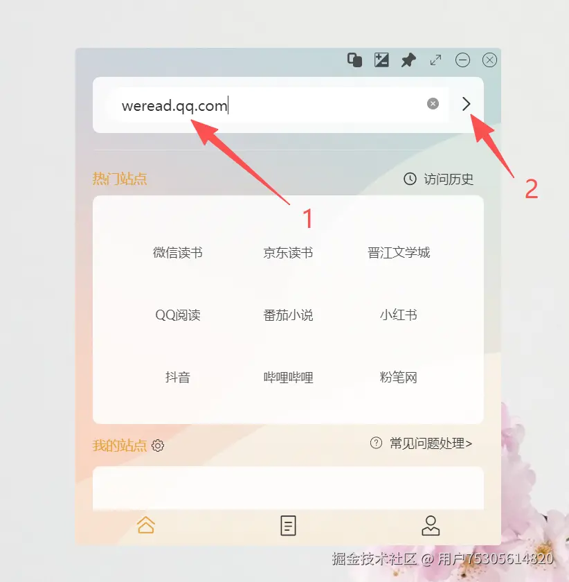 输入网址