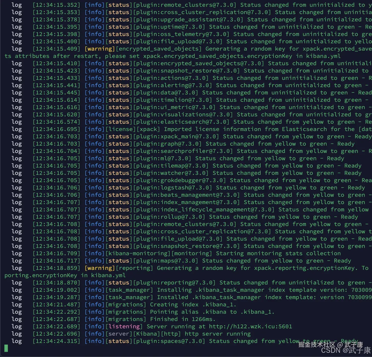 Kibana 服务启动