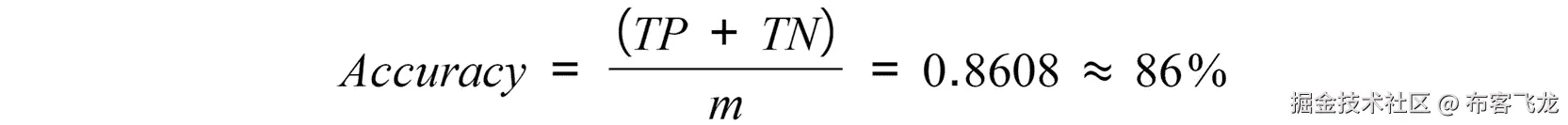 图 3.6：显示准确率计算公式的方程式