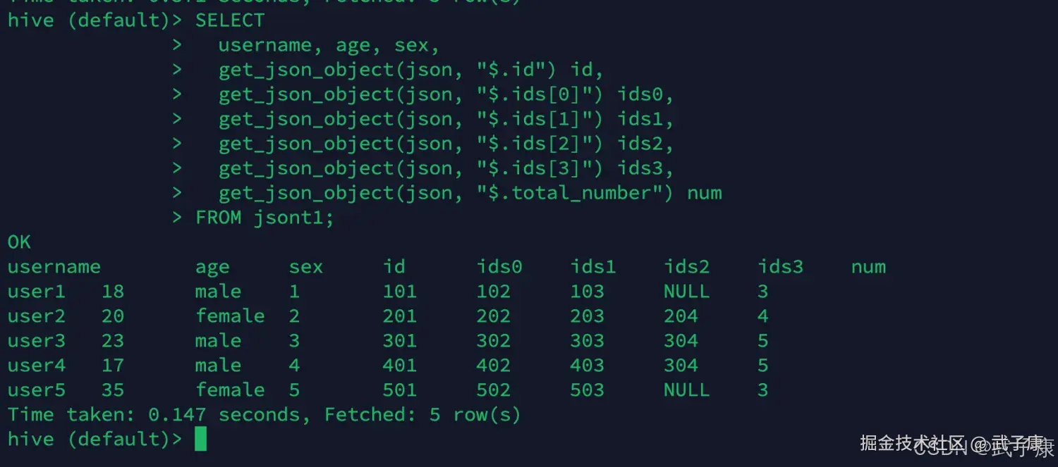 离线数仓 查询数据数组