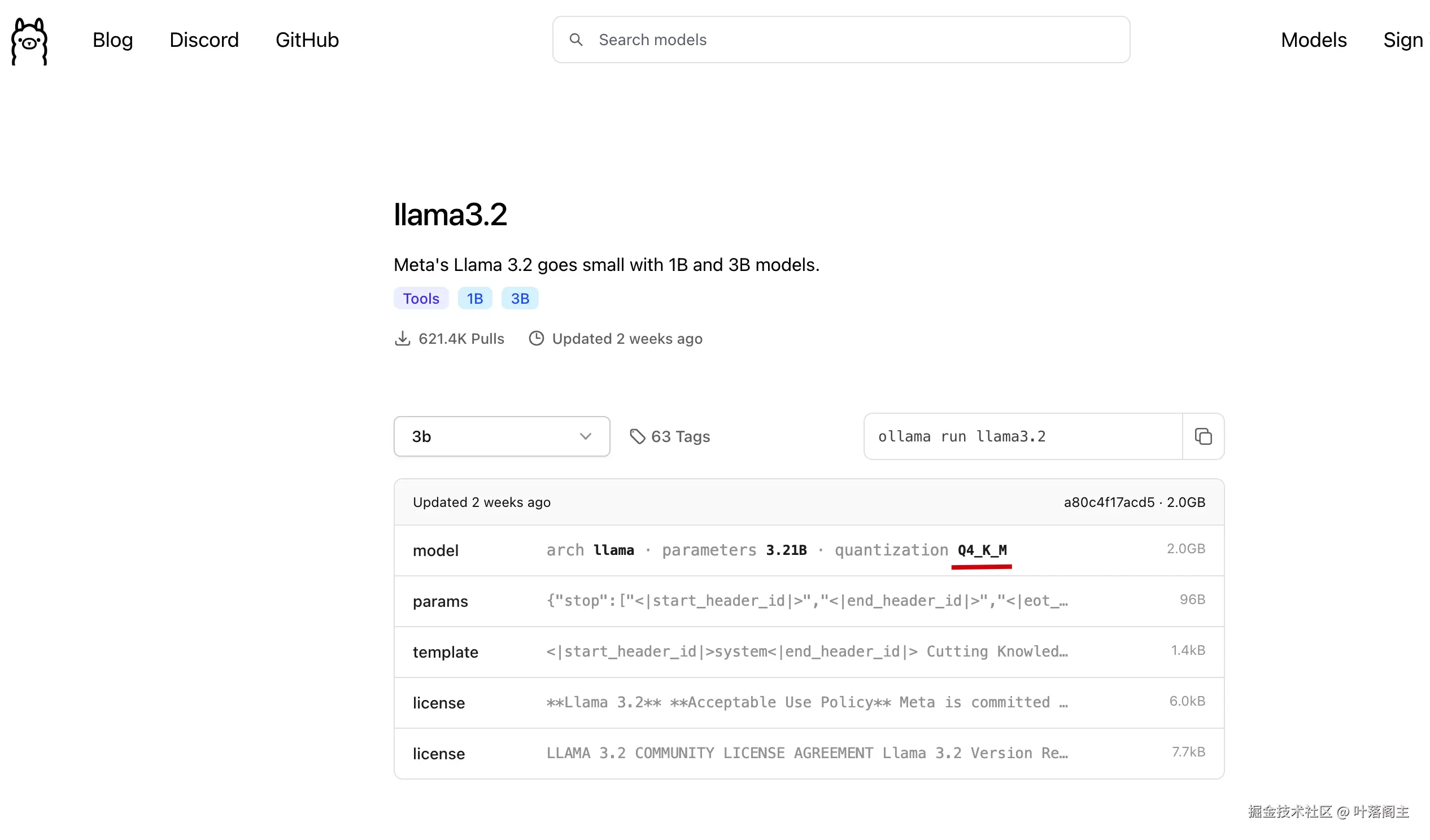 ollama llama3.2-3b model