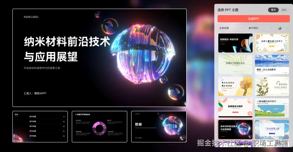 博思AIPPT的PPT模板库