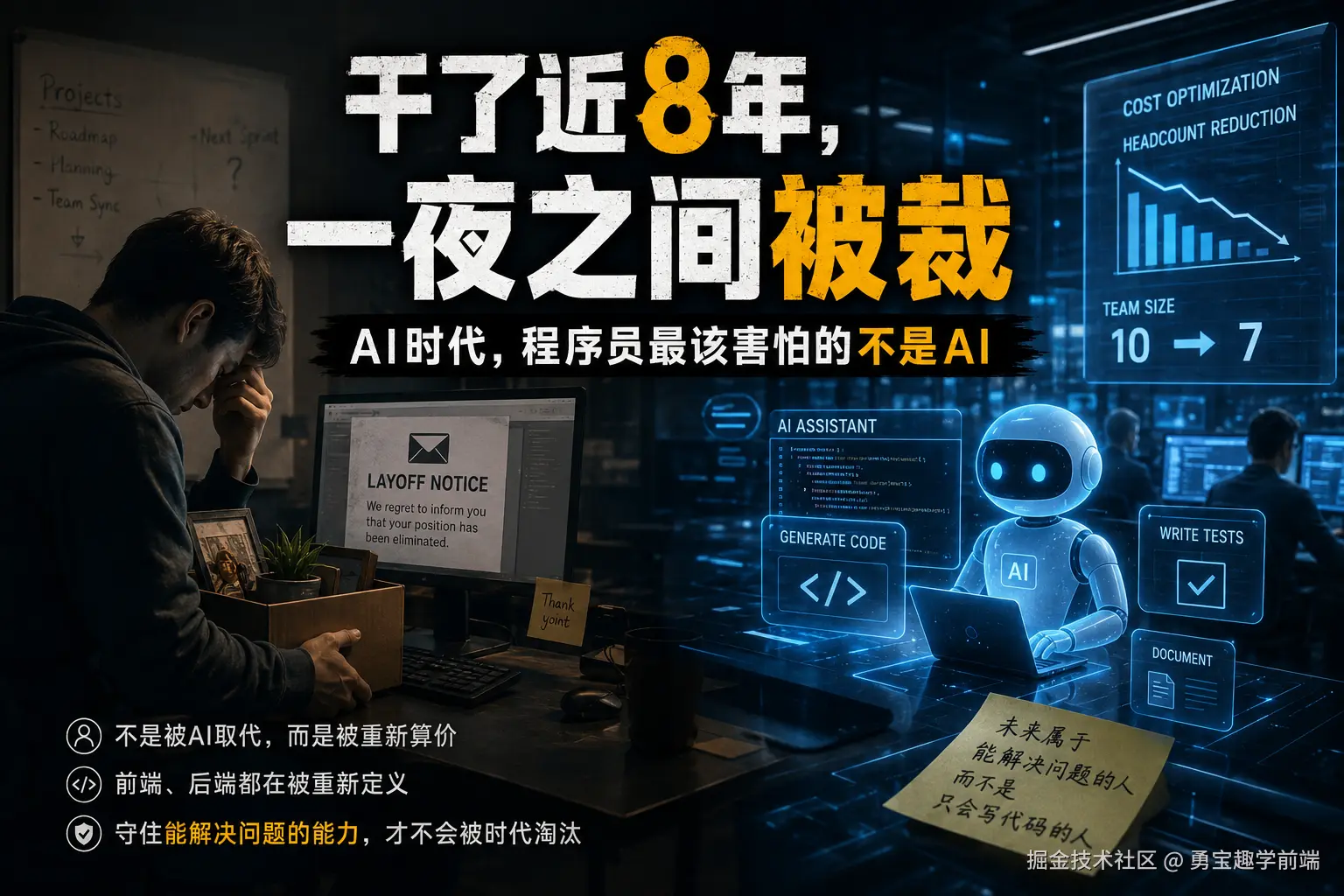 干了近 8 年，一夜之间被裁：AI 时代，程序员最该害怕的不是 AI