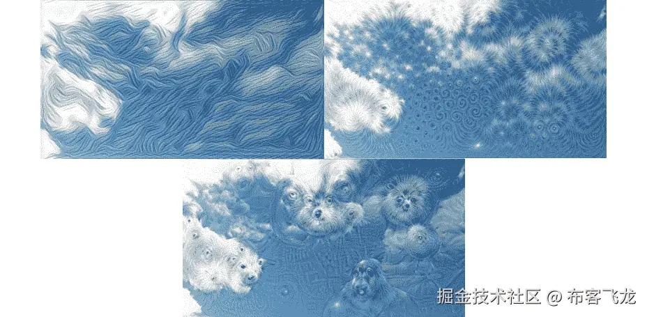 图 10.4 – DeepDream – 最小化 DNN 层的损失