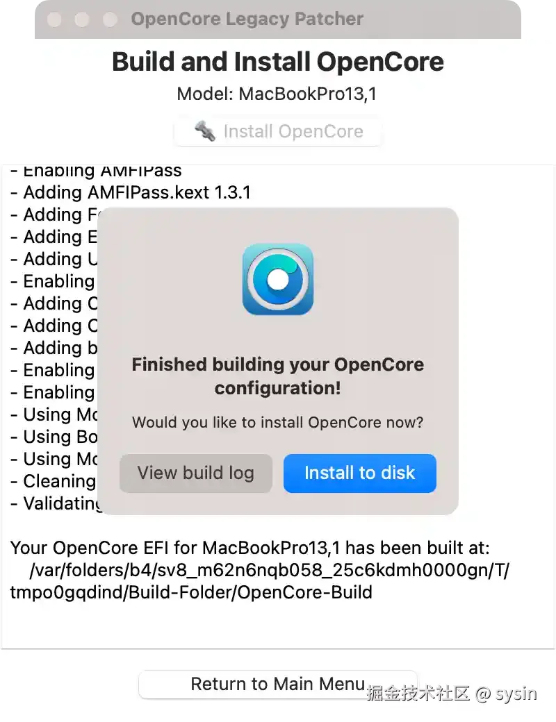 Install OpenCore