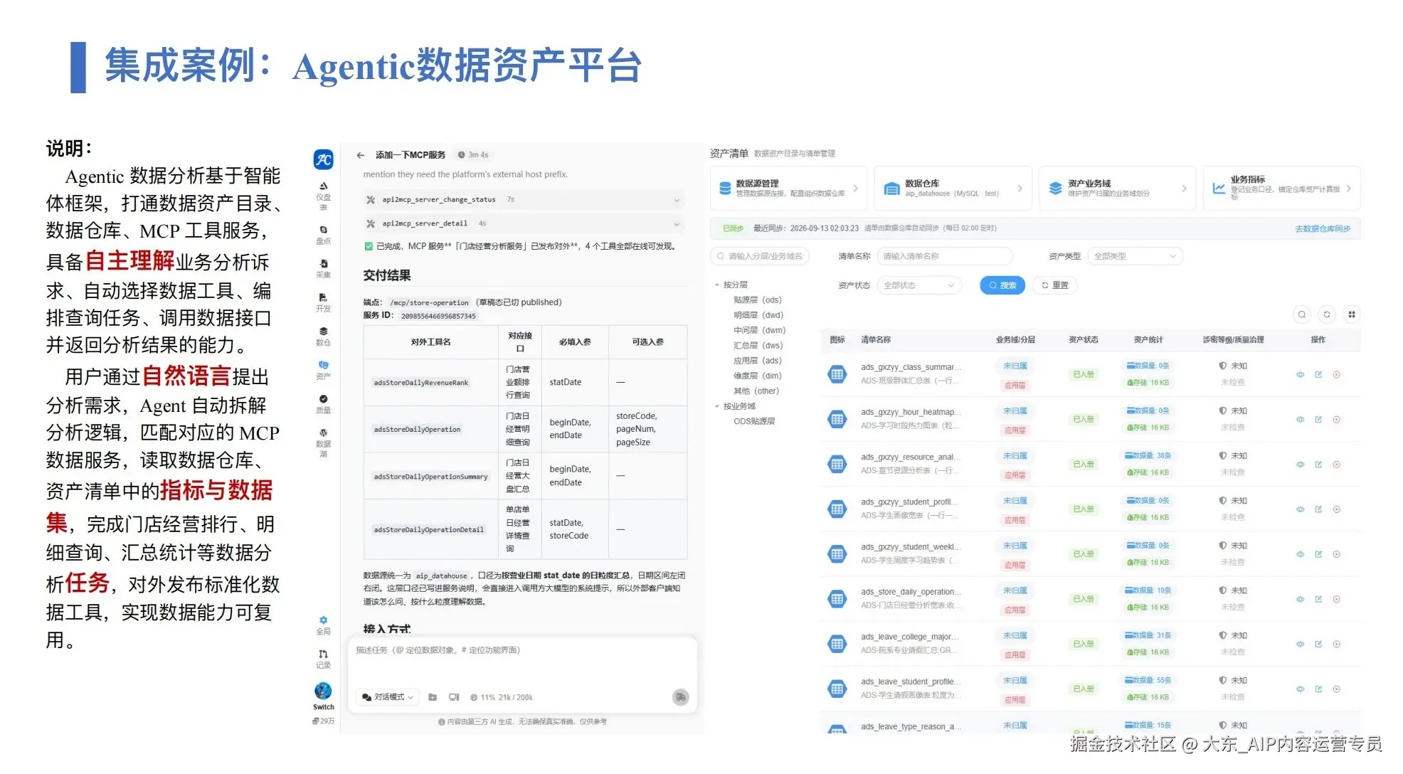 集成案例：Agentic 数据资产平台