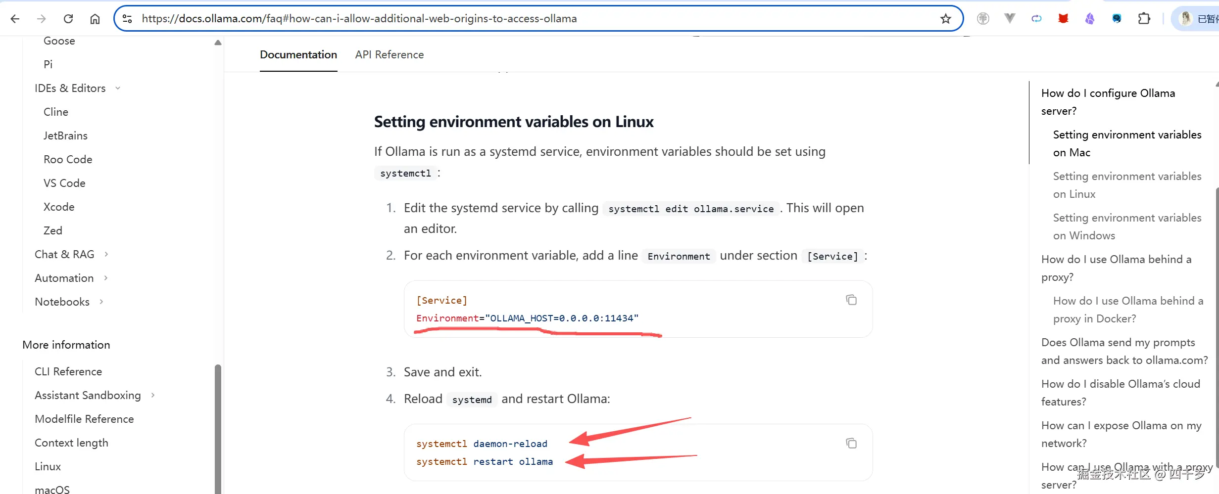 Ollama修改环境变量的示例