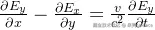 \frac{\partial{E_y}}{\partial{x}}-\frac{\partial{E_x}}{\partial{y}}=\frac{v}{c^2}\frac{\partial{E_y}}{\partial{t}}