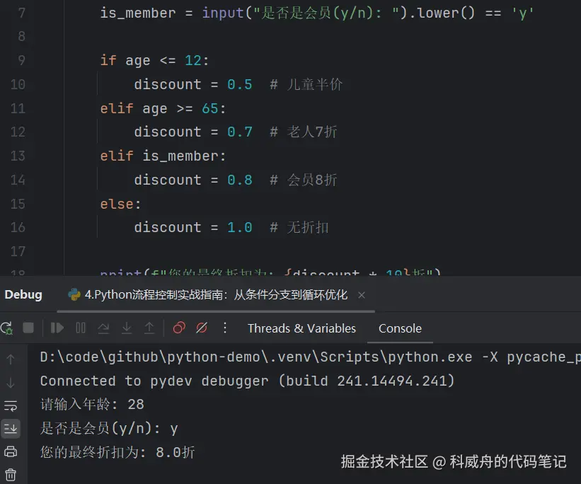 用户折扣系统示例