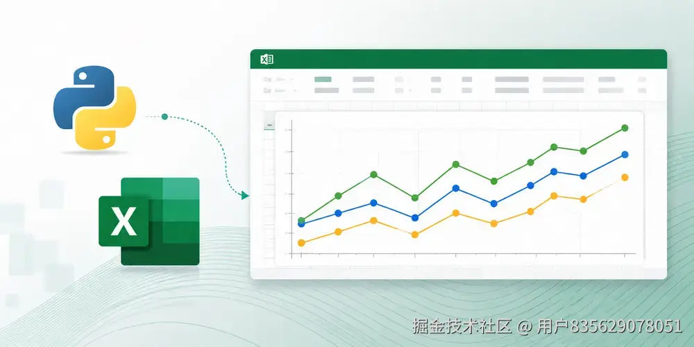 使用 Python 在 Excel 中创建和自定义折线图