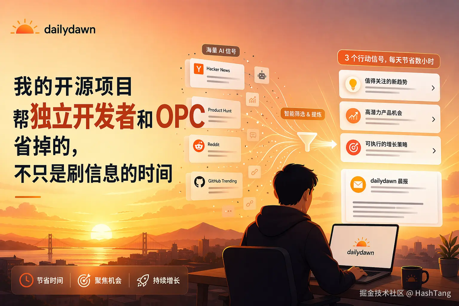 我的开源项目帮独立开发者和 OPC 省掉的，不只是刷信息的时间