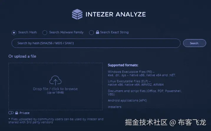 图 16.11 – Intezer Analyze 文件上传