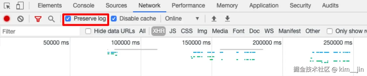跨页面保留网络请求记录