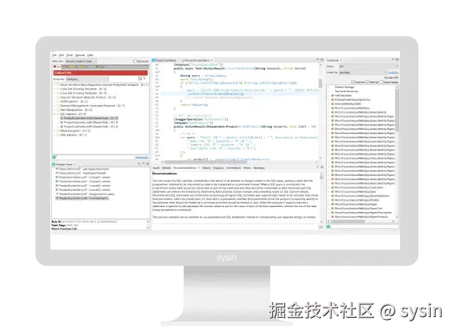 OpenText Static Application Security Testing platform dashboard on a computer