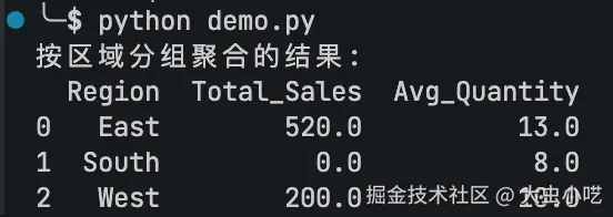 分组聚合数据-运行效果图
