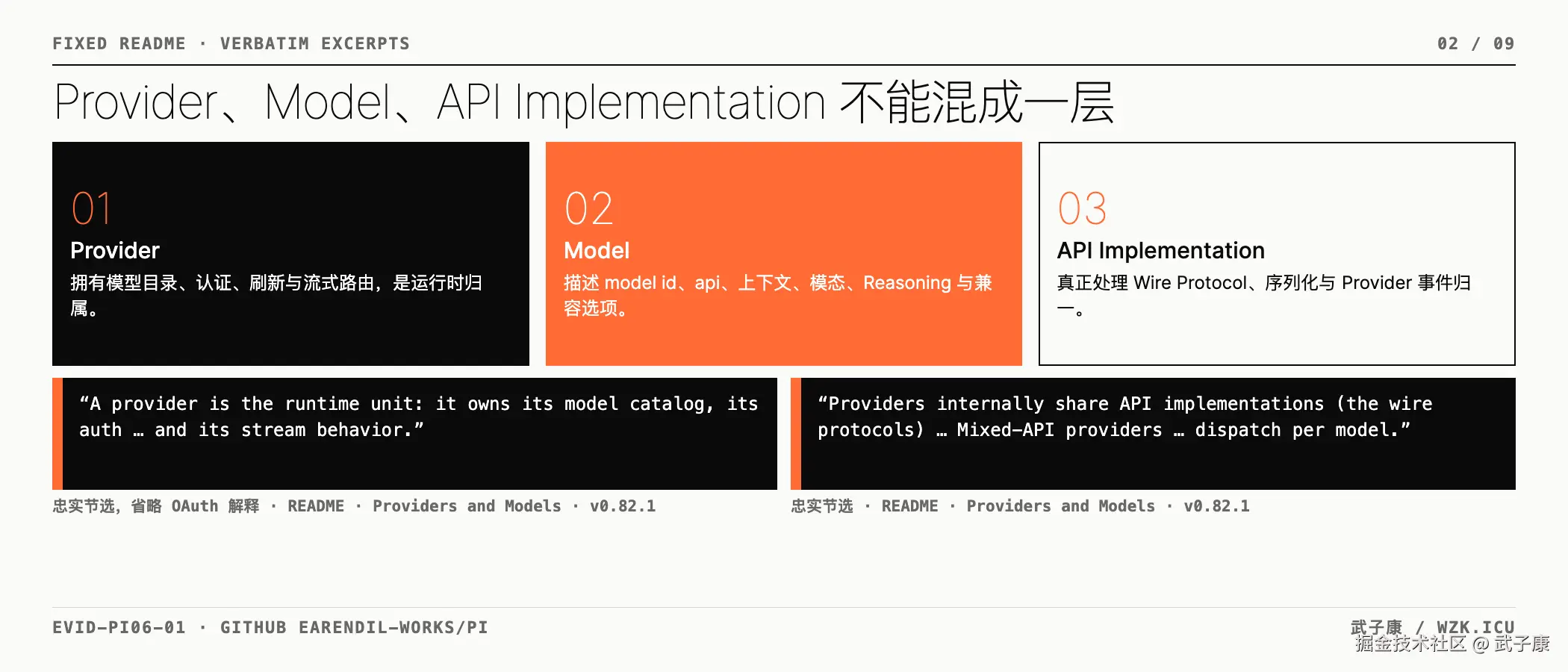 Provider、Model 与 API Implementation 三层适配