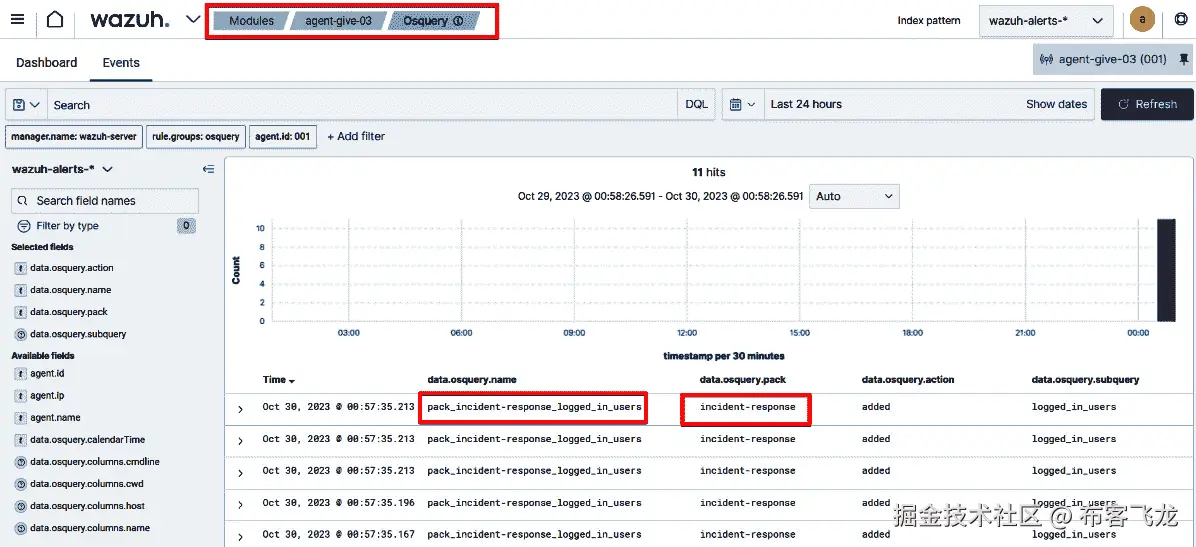 图 6.33 – 可视化 Osquery 事件