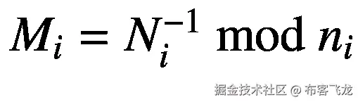 {M}_i={N}_i^{-1}\ \mathit{\operatorname{mod}}\ {n}_i