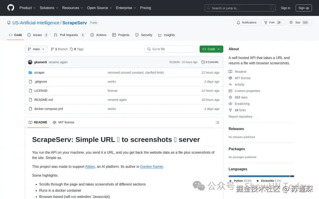 Show HN: 一个接受网址并返回包含浏览器截图的文件的API - 项目截图
