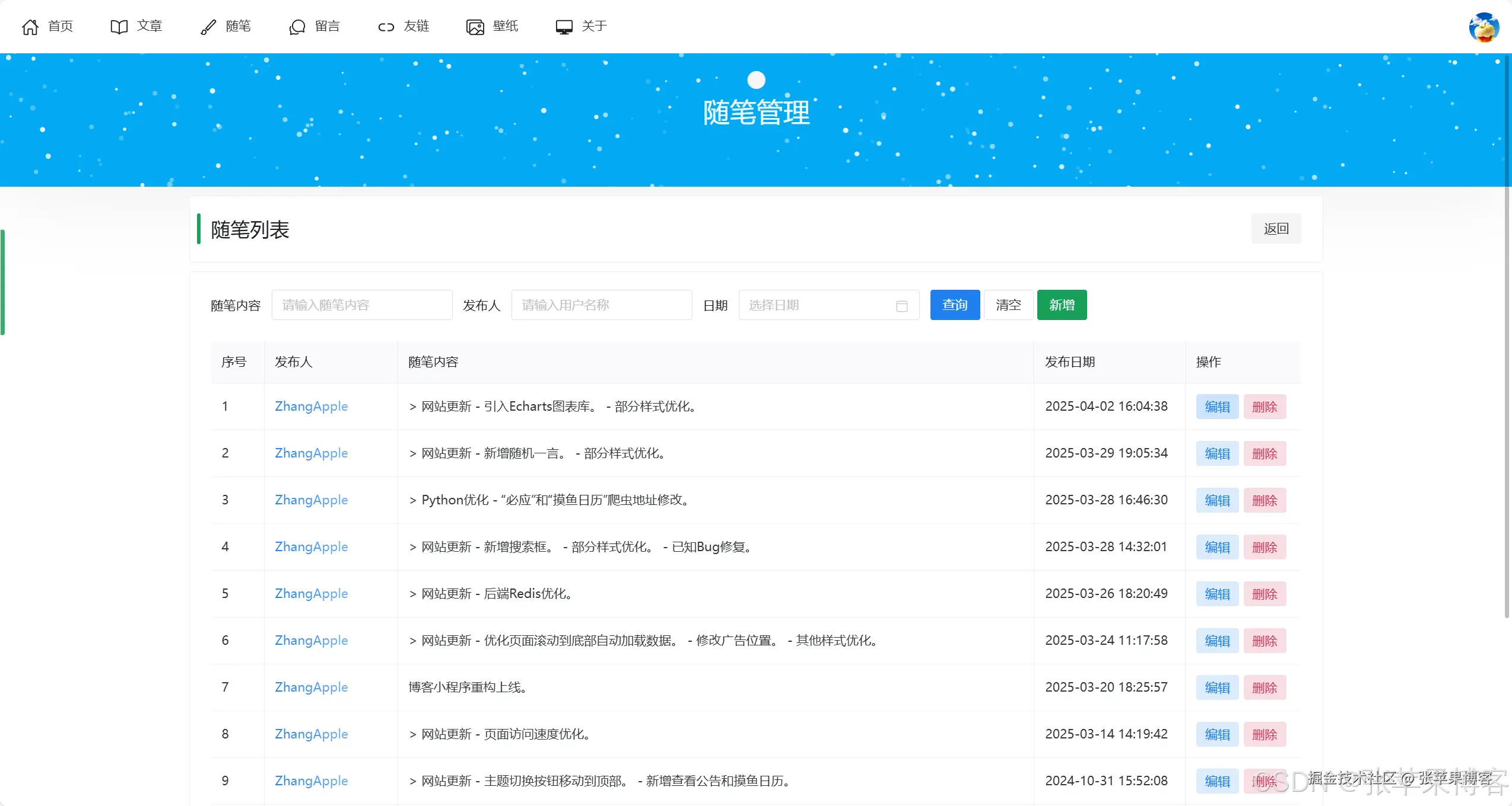 随笔管理