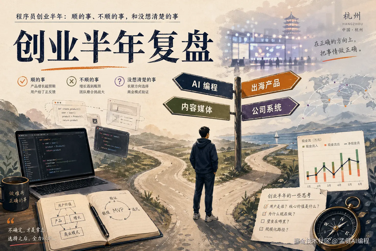 创业半年复盘主视觉