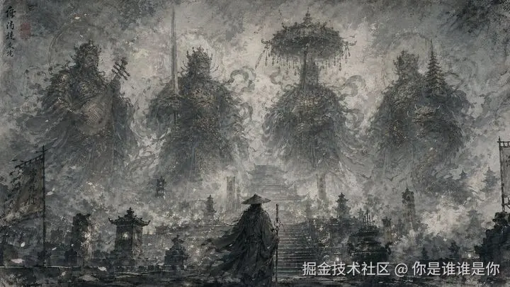 东方水墨奇幻插画