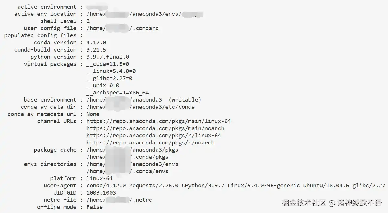 conda info