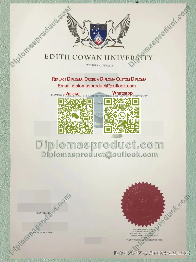 Edith Cowan University Diploma, Edith Cowan University Degree.jpg