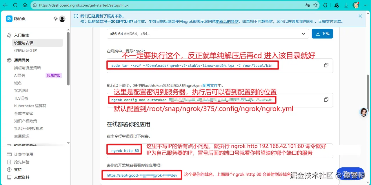 执行命令，开启内网穿透