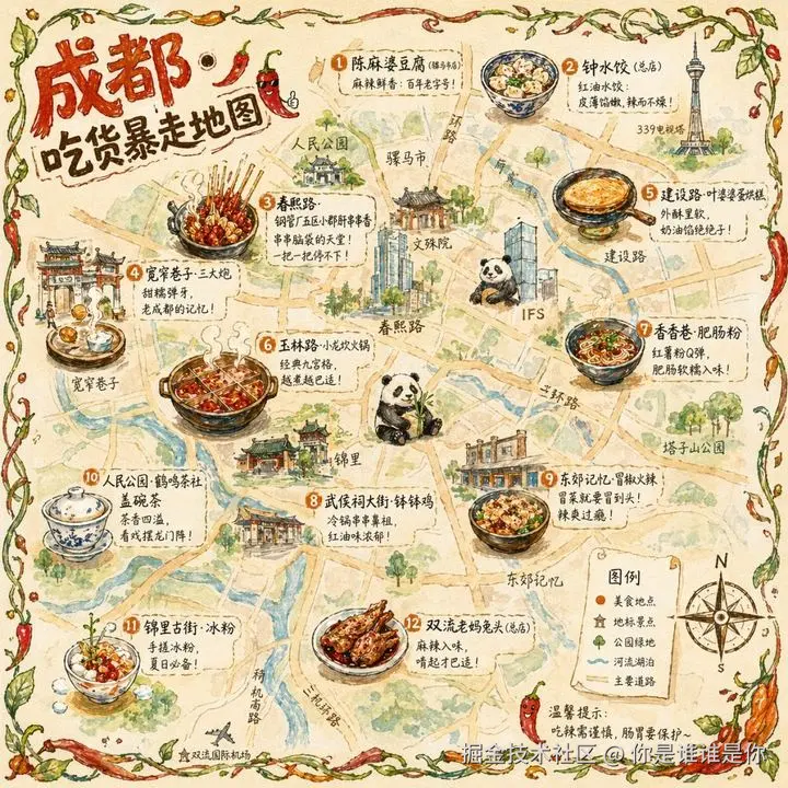 手绘城市美食地图