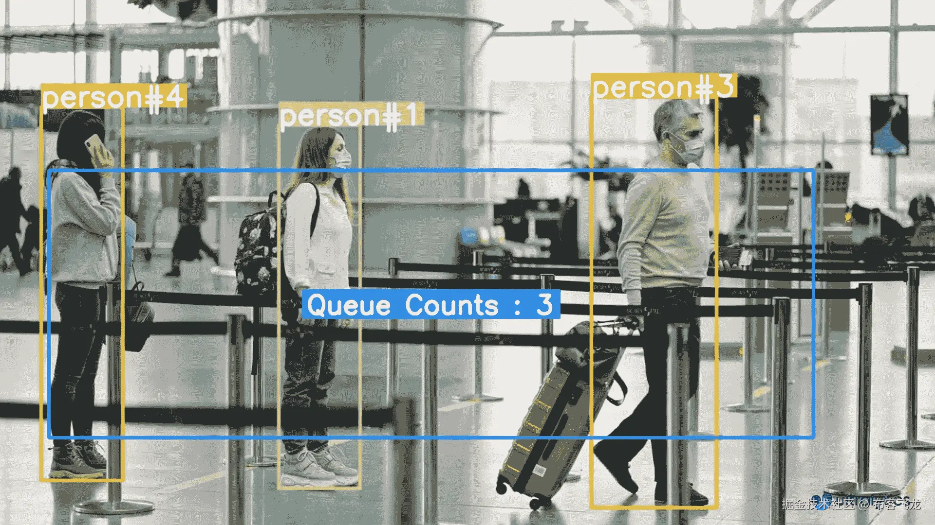 使用 Ultralytics YOLOv8 在机场售票柜台进行队列管理