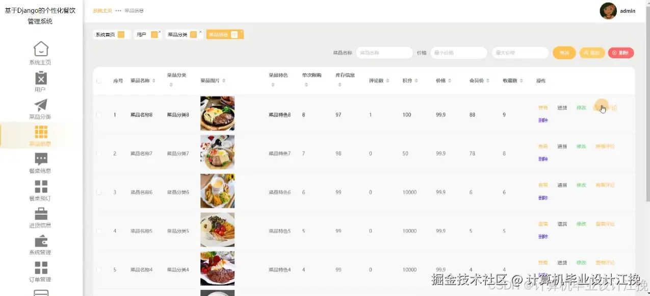 菜品信息