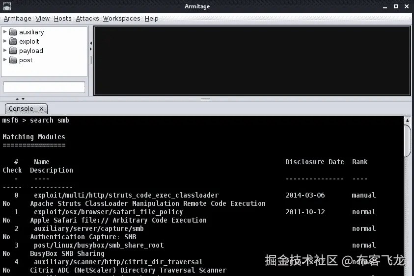 图 15.6 – Armitage 控制台