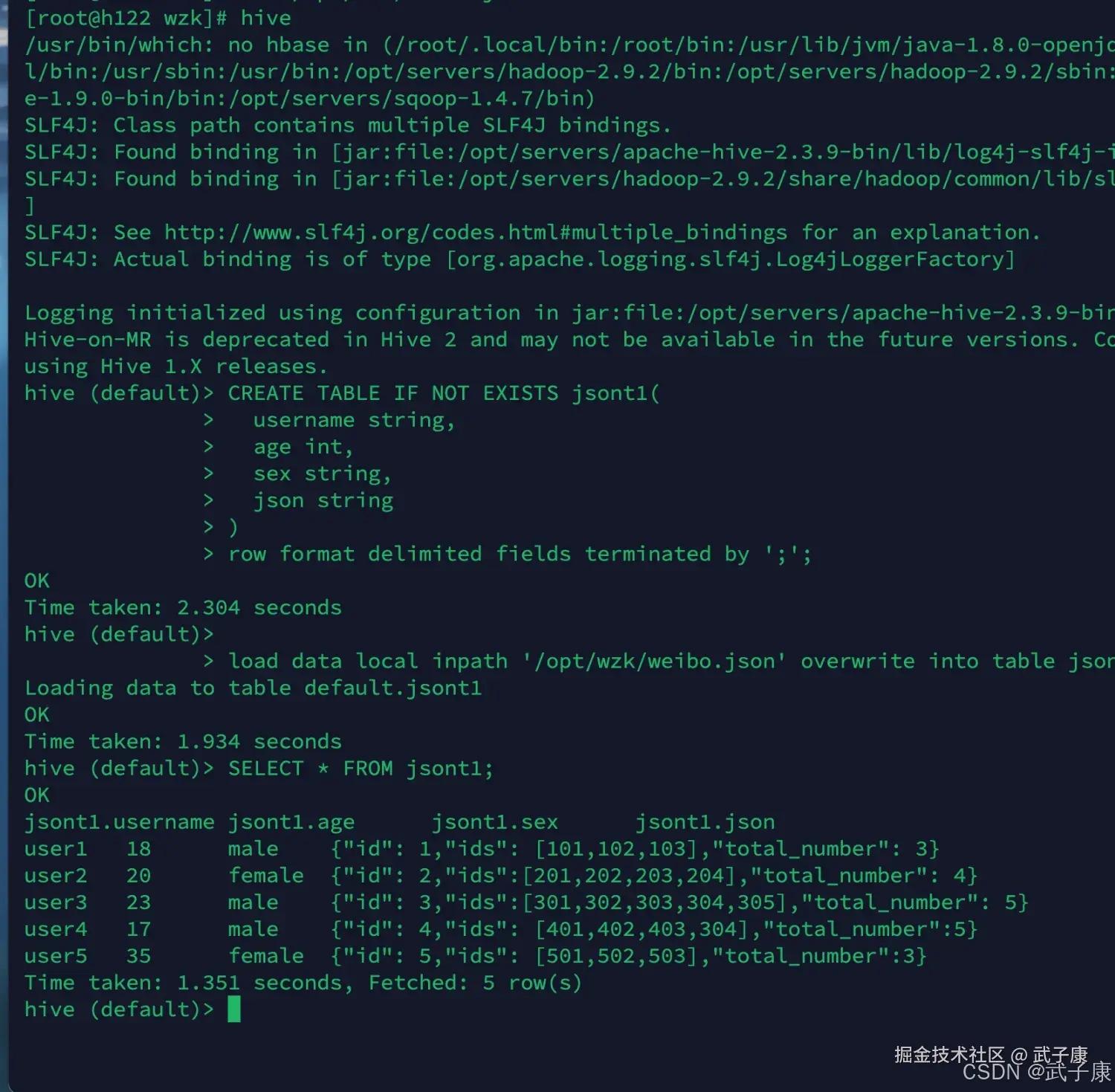 离线数仓 启动Hive 加载数据