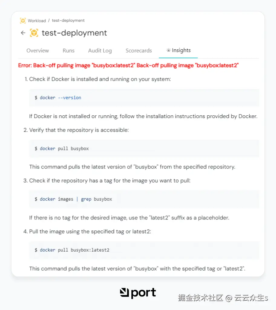 Kubernetes工作流见解的JSON表示