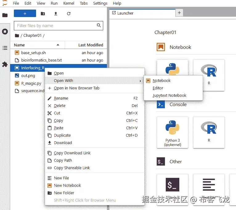 Figure 1.2 – Opening a jupytext file in Notebook 
