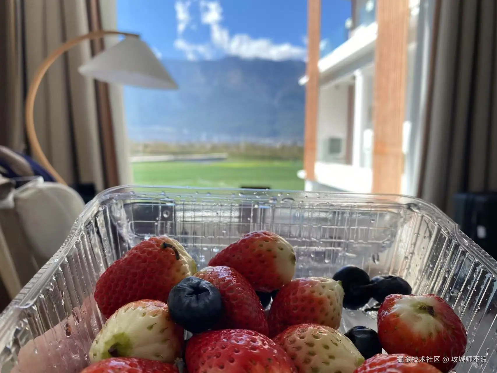 像画一样的窗外景色