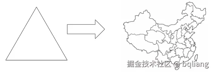三角形变形为复杂的地图形状