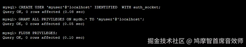 Create a User with Socket Authentication in MySQL