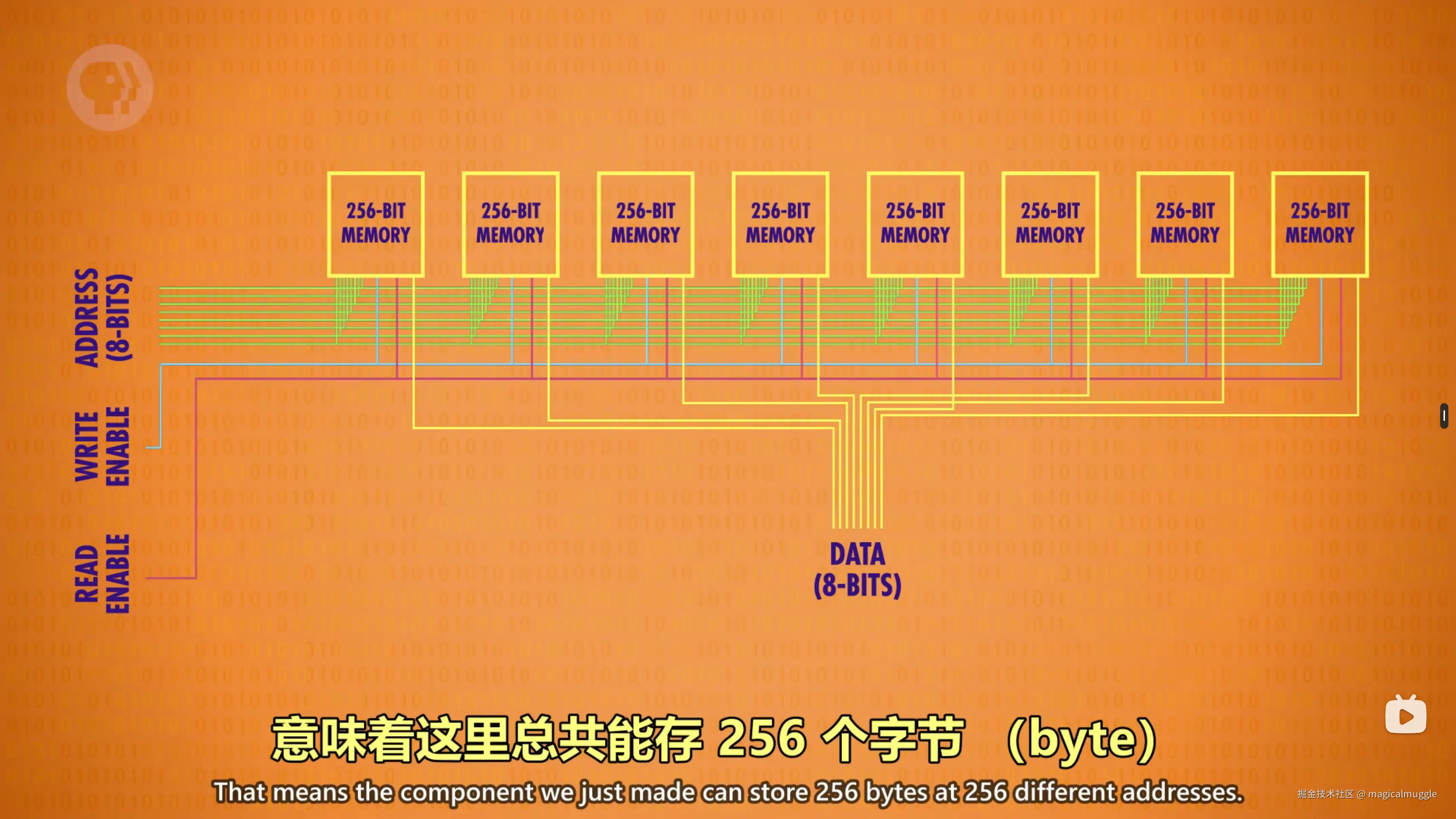 8 个并排的 256 为内存模块