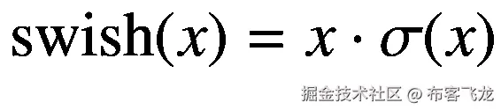 \mathrm{swish}(x)=x\cdot \sigma (x)