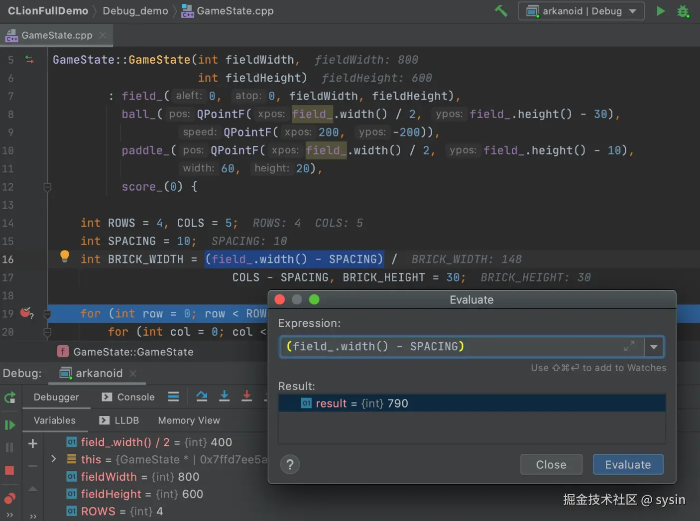 Integrated debugger