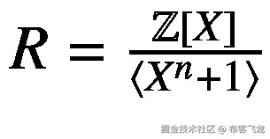 R=\frac{\mathbb{Z}\left[X\right]}{\left\langle {X}^n+1\right\rangle }