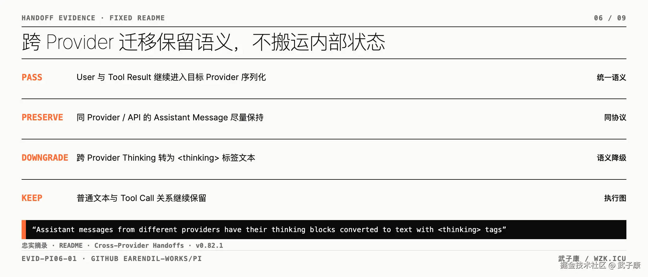 跨 Provider Handoff 的语义保留与降级