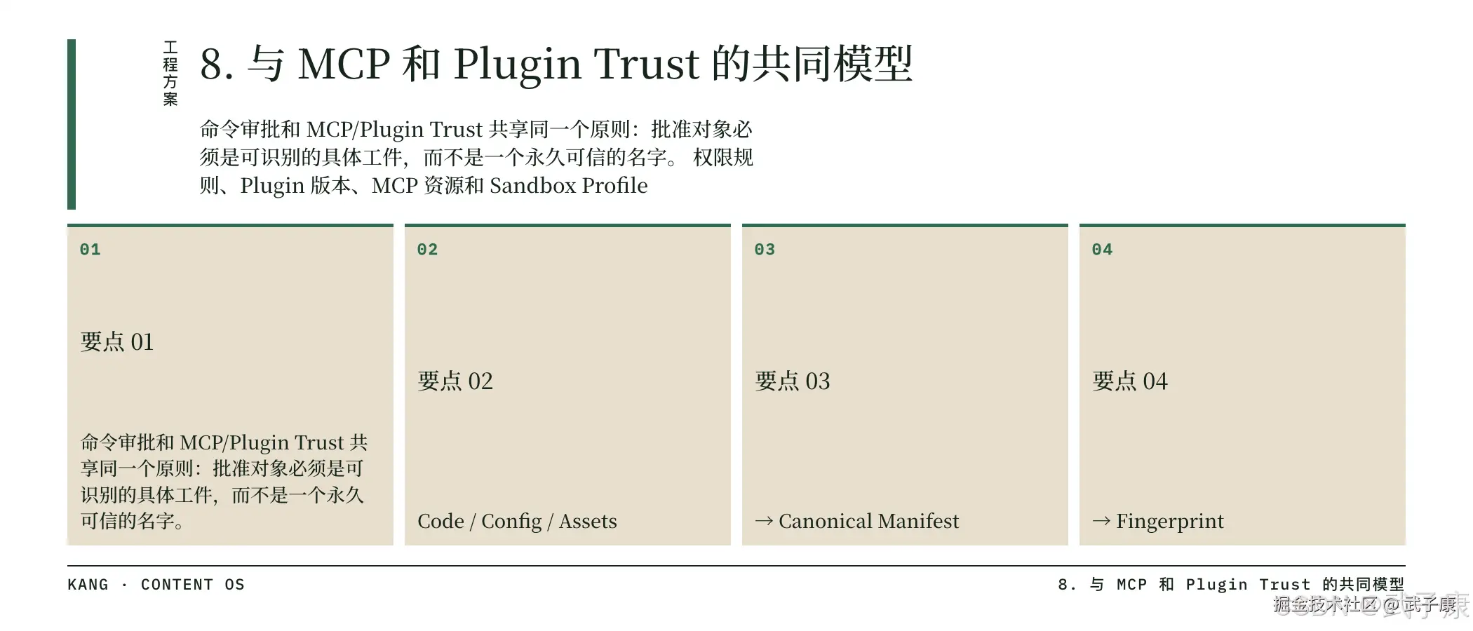 MCP 与 Plugin Trust 共同模型:Canonical Manifest + Fingerprint + Approval Record + Runtime Verification