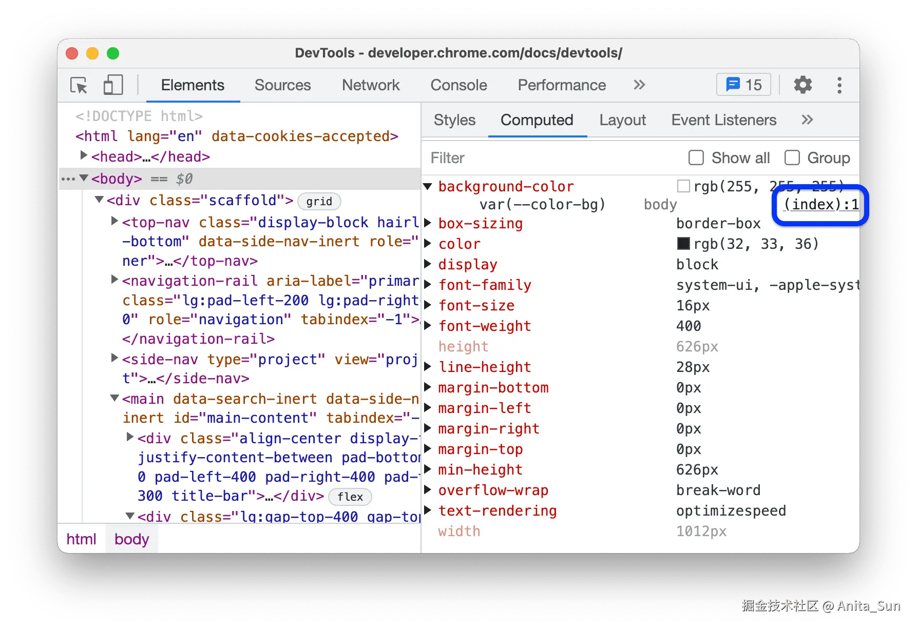 指向源文件的链接。