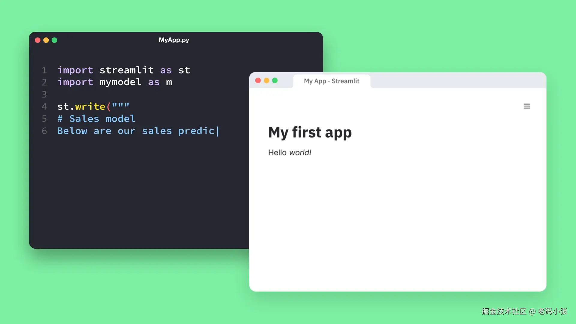一个简单的Streamlit应用截图